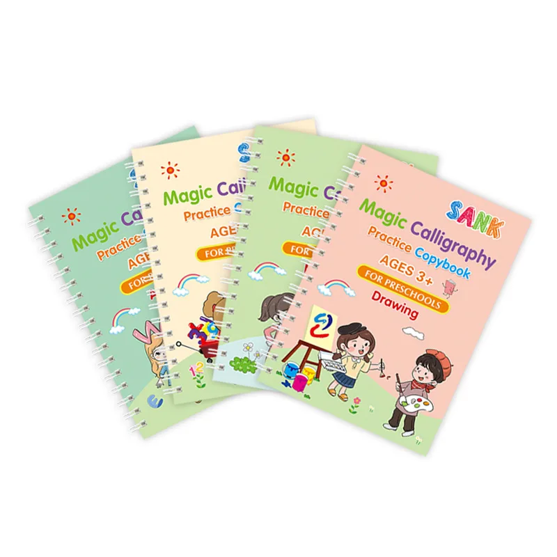 Sank Latihan Sulap Copybook Pena Prasekolah Anak-anak Kaligrafi Versi Bahasa Inggris Gratis Menyeka Buku Tulis Anak-anak yang Dapat Digunakan Kembali
