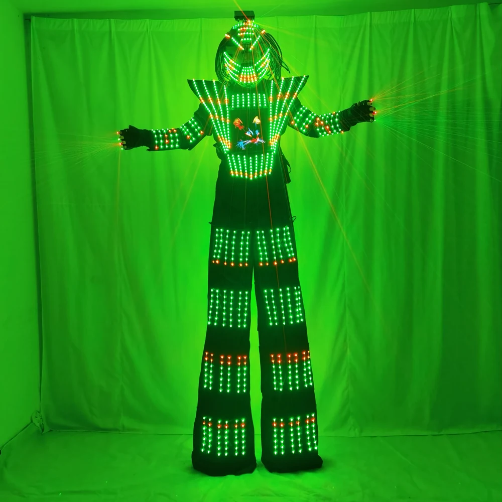 2026 Upgraded Future LED Stilt Robot Costume Light Up Show Suit for Festival & Event