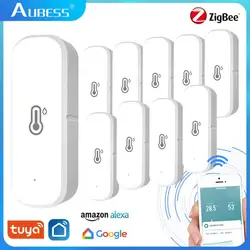 Tuya-ZigBee temperatura inteligente e sensor de umidade, casa conectado termômetro, compatível com vida inteligente, Alexa, Google Assistente