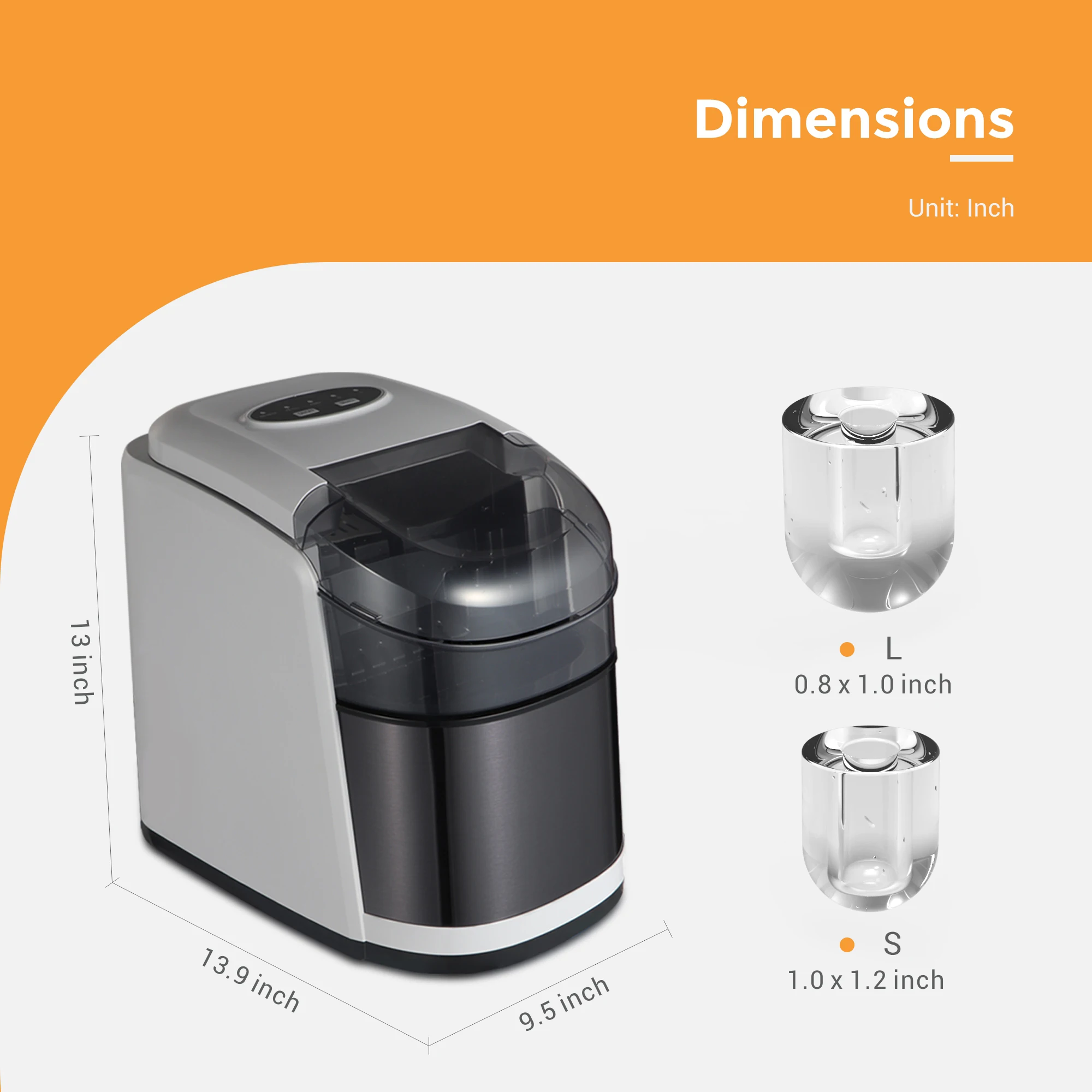 Ice Machine 15kg Bullet Ice Making Maker Mini Small Portable Home Nugget Ice Machine for Business Price Automatic