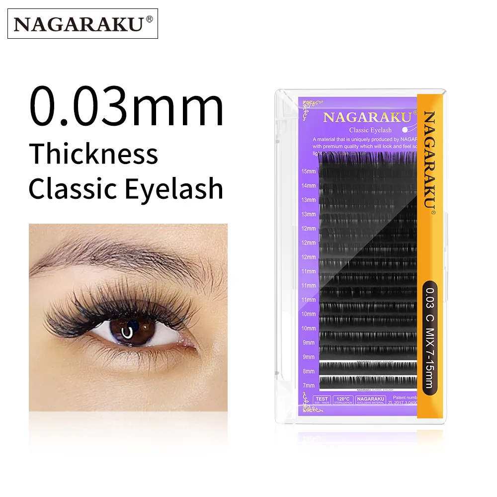 NAGARAKU Wimpern-Make-up, klassisch, 0,03 mm, einzelne Wimpern, künstliche Wimpern, Wimpernverlängerung für Profis, weich, natürlich, aus Nerzimitat. – Detail 5