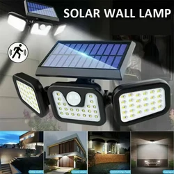 Solar Lights Outdoor Motion Sensor Human Induction Adjustable Head IP65 Waterproof Solar Power Wall Lamp