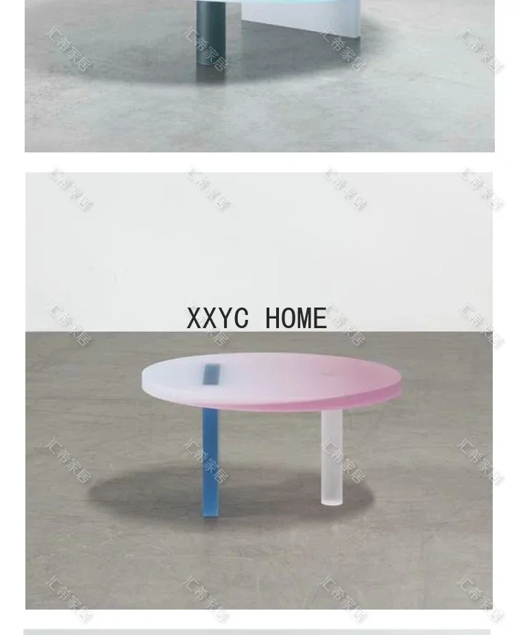 Acrylic Custom Frosted Gradient round Tea Table Art Table Living Room Modern Creative