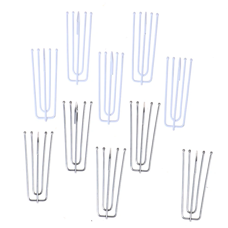 50Pcs Four Fork Metal Anti-rust Curtain Tape Hook Curtain Cloth Ring Clamp DIY Home Curtain Accessories