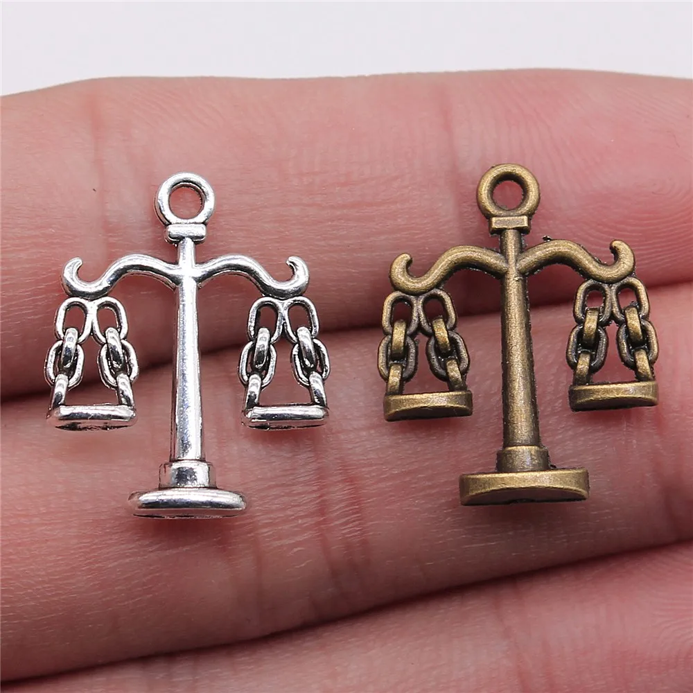 WYSIWYG 10pcs 22x17mm Balance Scales Libra Scales Of Justice Charm Pendants For Jewelry Making Law Scales Pendants