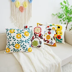 1pc Floral Embroidered Cushion Cover Without Filler, Modern Throw Pillow Cover, For Sofa Living Room Bedroom Couch Home Decor