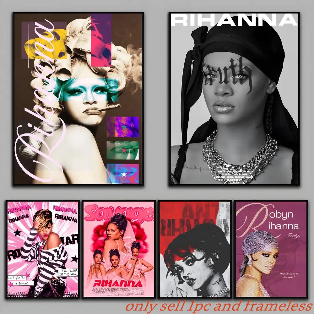 Rihanna Singer R&B Poster Painting Prints Wall Art Picture Film Room Home Bar Cafe Decor Home  Mural