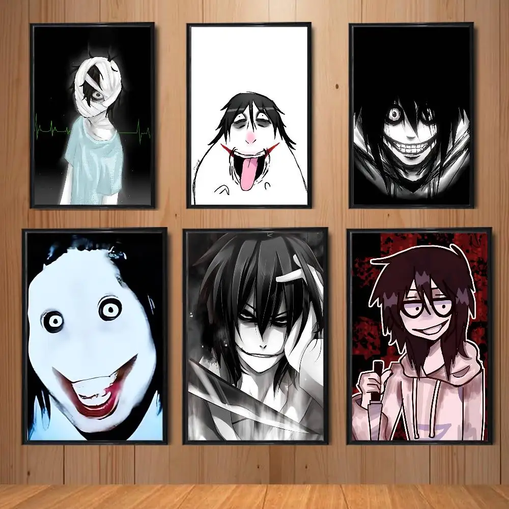 White face wide grin Killer Jeff Poster Prints Wall Art Picture Painting Gift Living Room Restaurant Bar Large Dec Sticker
