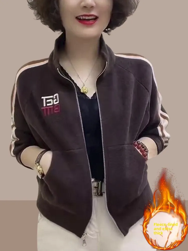 

Модная женская бейсбольная куртка с воротником-стойкой на молнии, весенне-осенняя, дышащая, утепленная, с длинными рукавами, повседневная верхняя одежда