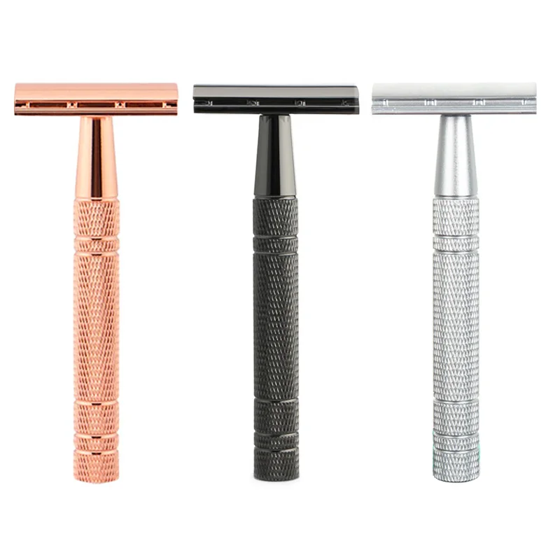 Double Edge Safety Razor, Single Blade Razors For Men And Women,With 5 Platinum Coated Stainless Steel Razor Blades