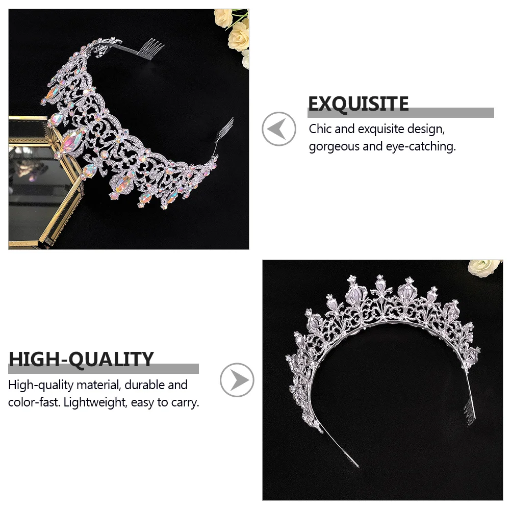 

1Pcs Crystal Crown Headband Golden Rhinestone Bride Crown Headdress Wedding Celebration Party Bridal Accessories