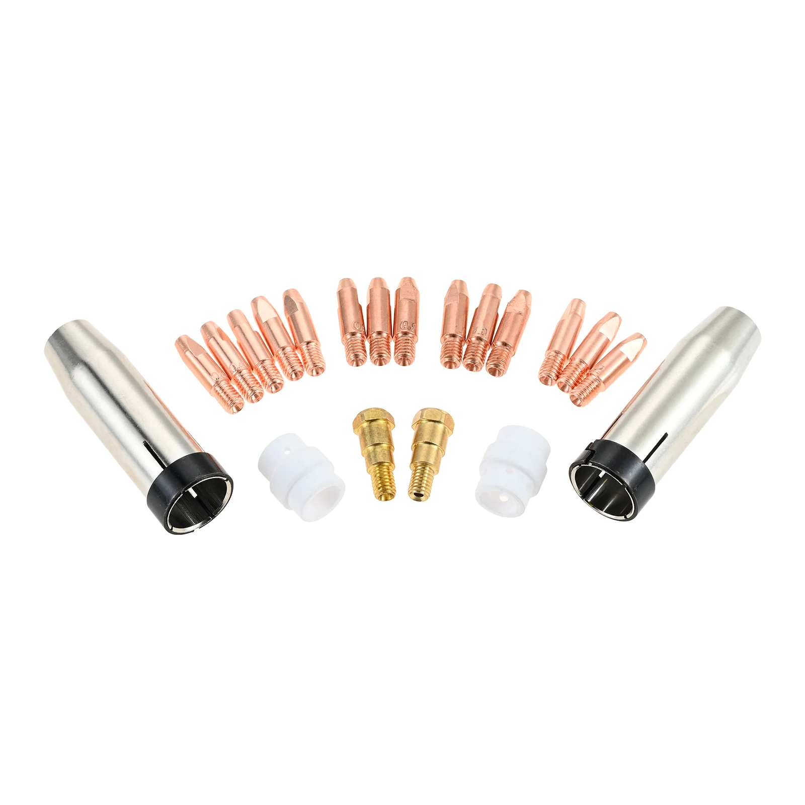 

1Set 0.8/0.9/1.0/1.2mm MB24KD Welding Torch Accessories Contact Tips with Gas Nozzles Tip Holder Diffuser For MIG Durable