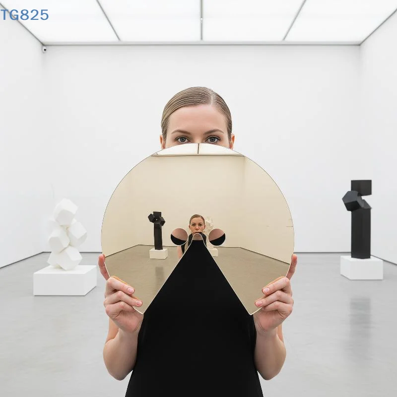 Full Face Round Mirror Mask Visual Dislocation Wearable Acrylic mirror mask Photography Prop Reflective Mask Adult Costume Party