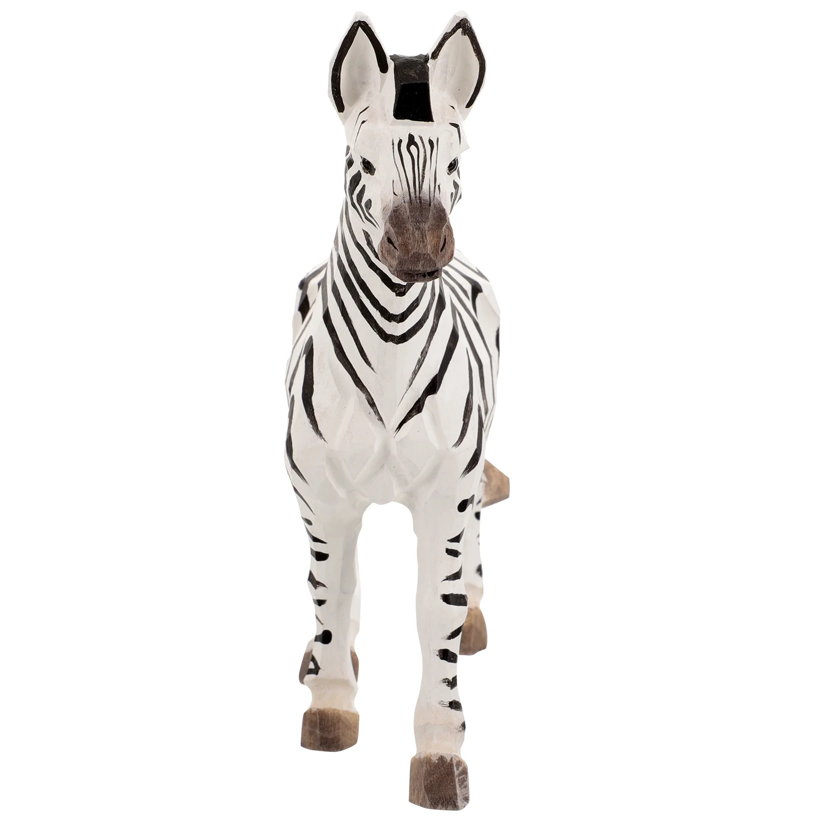 

The Animal Cute Wood Zebra Figurine Small Decoration Mini Decorate Carved Desk Carving Ornament Statue Table