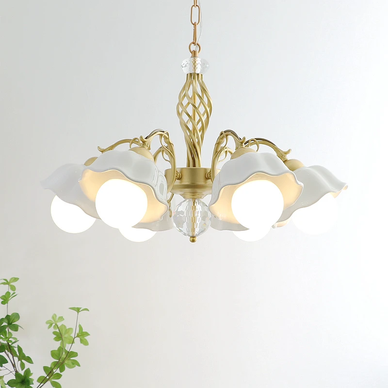 

American Country French Vintage Pendant - Cream Farmhouse Chandelier for Multi-Room & Lodge, Fresh Luxury Dining Lighting