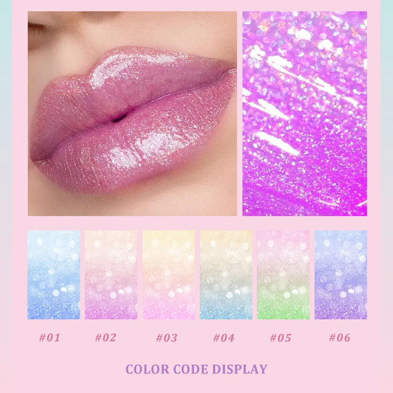 二層リップグロス - 上下で異なるパールカラー、重ね塗りで輝き、保湿オイルベースで塗りやすい