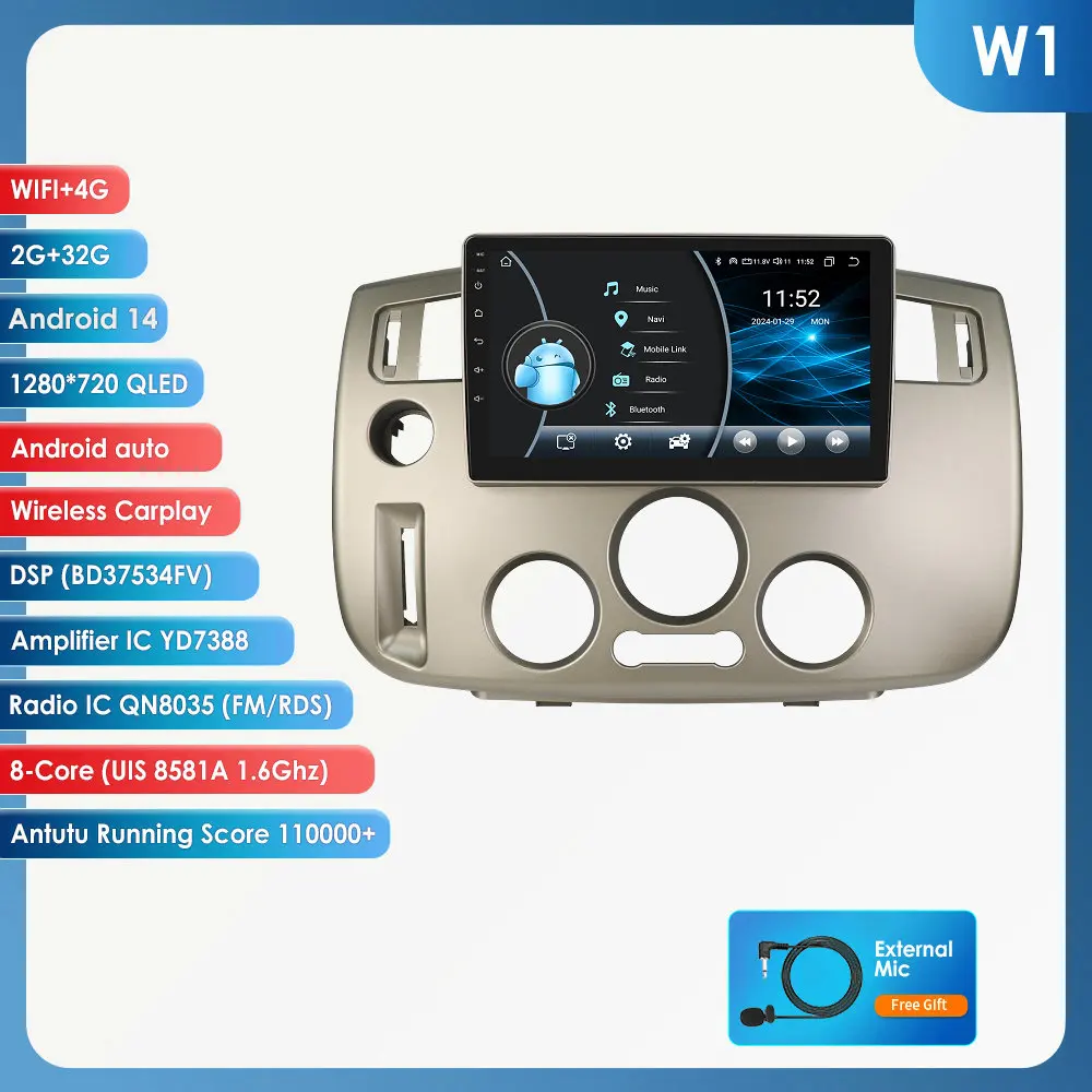 OSSURET AI Android 14 Autoradio Voor Renault Scenic Il 2004-2009 Intelligent Systeem Carplay auto Multimedia Video Player GPS 4G 6115