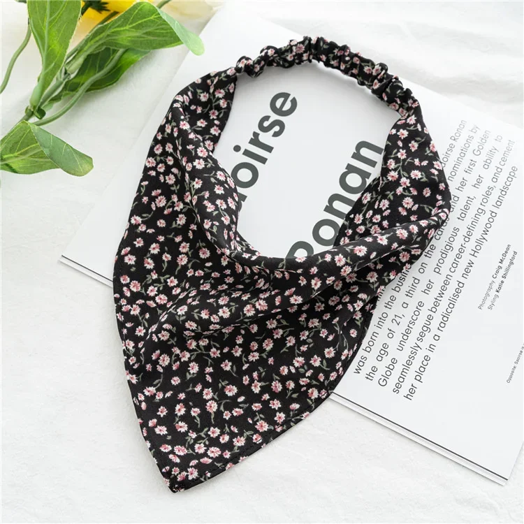 22 Styles Fashion Bohemian Hair Bands Flower Solid Color Triangle Hair Scarf Headband Women Accessorie Non-slip Elastic Headwear