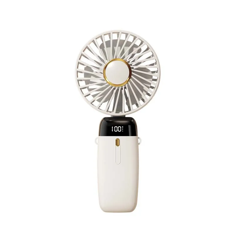 Customized. New Portable Handheld Fan Digital Display Fan USB Rechargeable Outdoor Desk Fan