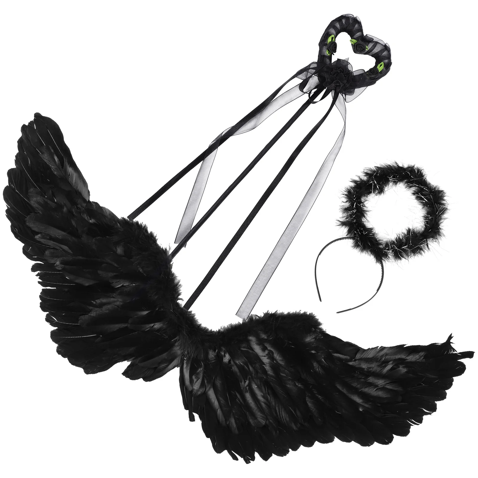 1 Juego de disfraz de diablo con alas para niños, traje de Cosplay para fiesta de Halloween, ropa de escenario, traje de juego de rol para niños, suministro para festivales