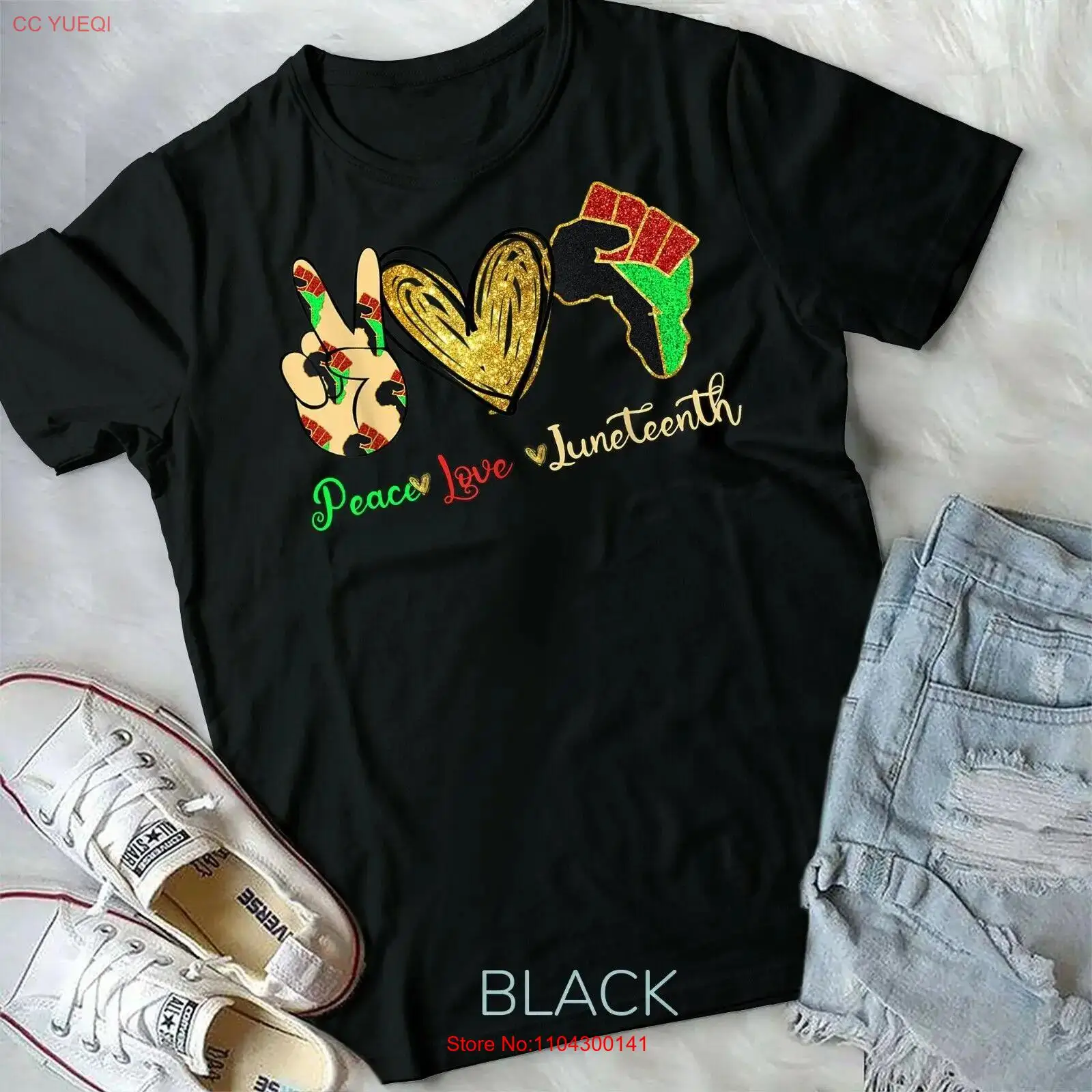 

Футболка унисекс и молодежная Peace Love Juneteenth