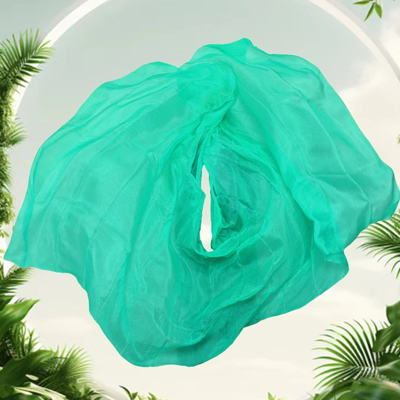 100% ผ้าไหม Veils Belly เต้นรํา Mint สีเขียว Veil ผู้หญิง 100% ผ้าไหมขายส่งราคาขนาดและสีสามารถปรับแต่งผ้าพันคอผ้าไหม Veils