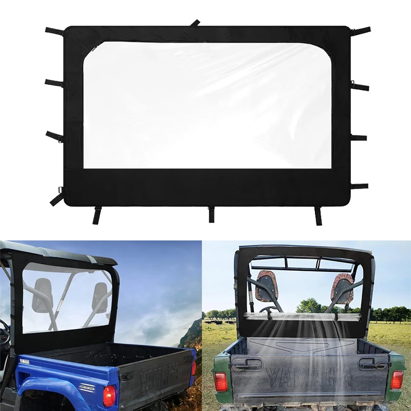

Soft Rear Windshield PVC Windscreen Waterproof & Tough Against Punctures Tears & Abrasion For Yamaha Rhino & Massimo UTVs
