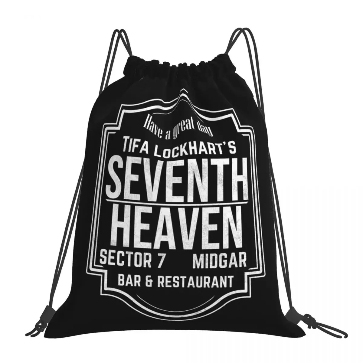 Seventh Heaven Bar And Restaurant Backpacks Multi-function Portable Drawstring Bags Sports Bag Book Bags For Travel Students