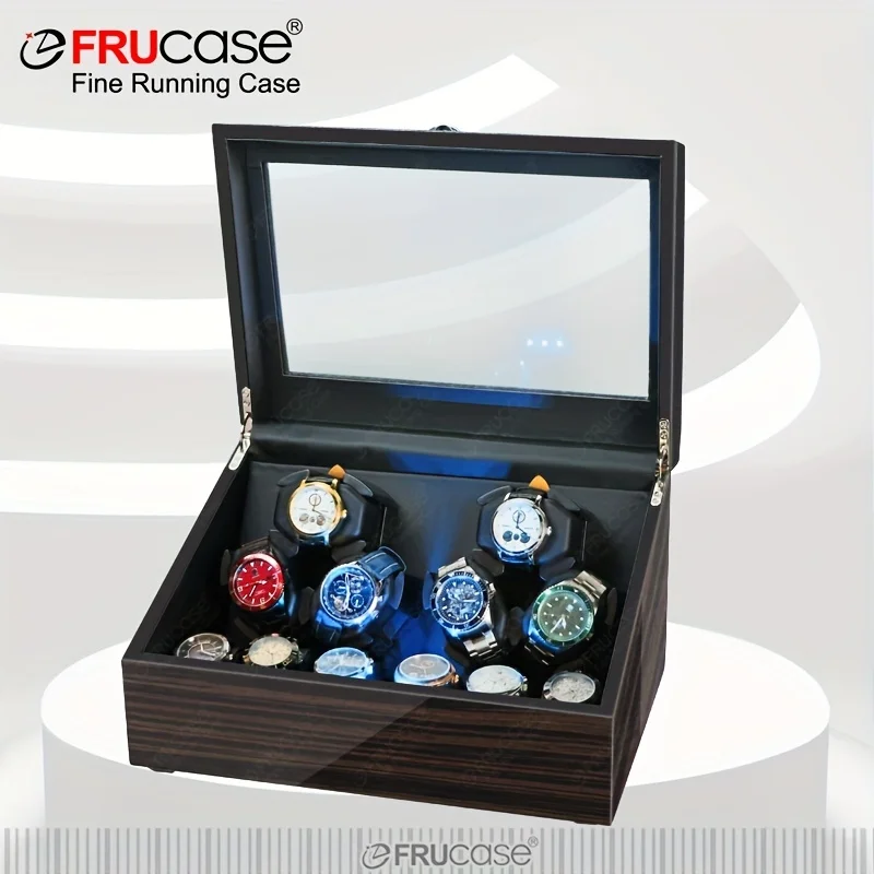 FRUCASE Wooden Watch Winder for automatic watches automatic winder 6 watches Golden sandalwood grain