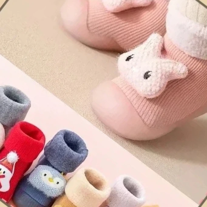 

Cute Winter Thickened Baby Toddler Shoes Socks Floor Shoes Soft Bottom Indoor Non-slip Warm Shoes Baby Shoes Boy Baby Girl Shoes
