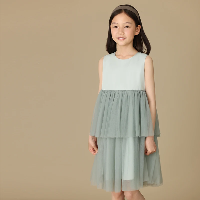 

Female Child Clothes Fashion Girls Dresses Birthday Bluey 24 Summer Dress School Sundress New Cool Sleeveless Princess Mesh