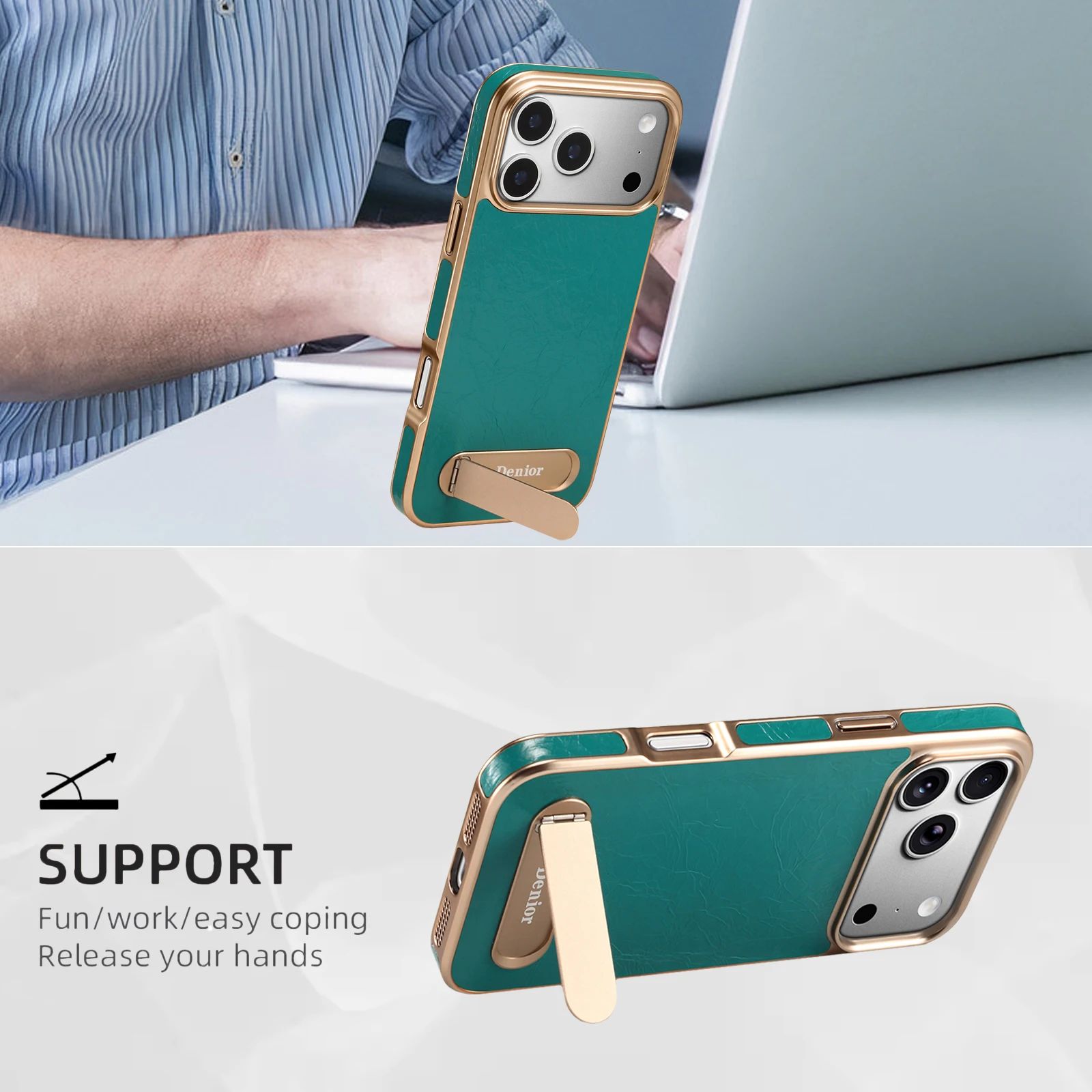 

Роскошный чехол Magsafe из натуральной кожи для iPhone 13, 14, 15, 16, 17 Pro Max, встроенный магнитный чехол с беспроводной зарядкой и подставкой