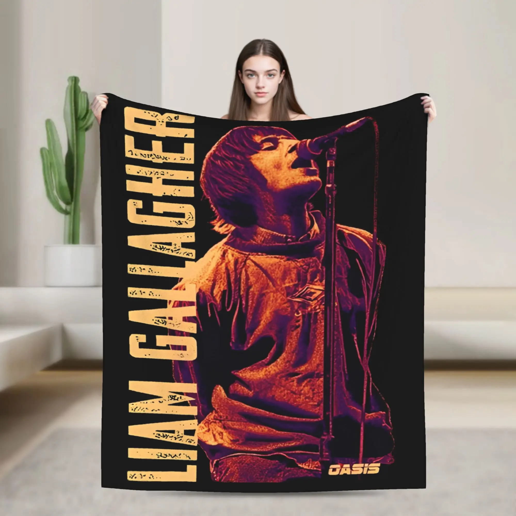 Liam Gallagher O-oasis Metal Music Band Coral Fleece Plush Throw Blanket Blanket for Bed Couch Lightweight Bedspread