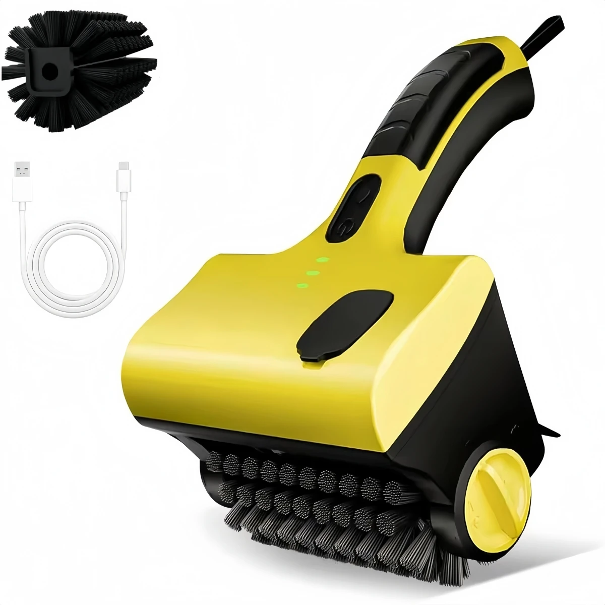 Rechargeable Electric Cleaning Brush for Grill and Kitchen Tiles with Motor Driven Scrubbing Head and Waterproof Construction