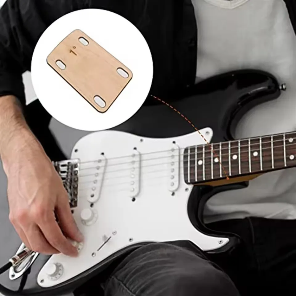 3Pcs Solid Maple Wood Guitar Neck Shims Set - 0.25 0.5 And 1 Degree Thickness Options Guitar Neck Plate Adjustment Tools