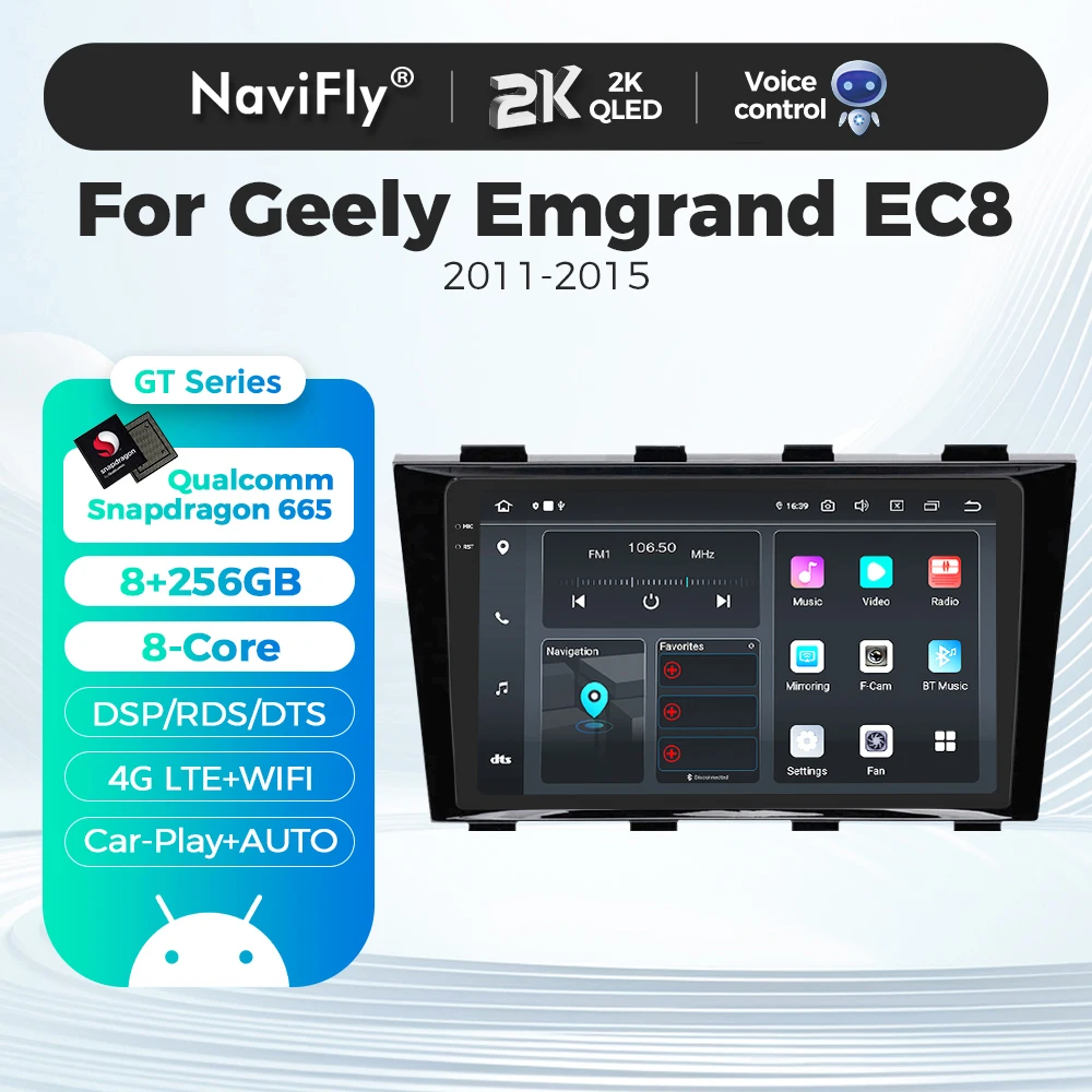

Android 14 Carplay для Geely Emgrand EC8 2011 2012-2015, мультимедийный видеоплеер, автомагнитола с GPS, головное устройство