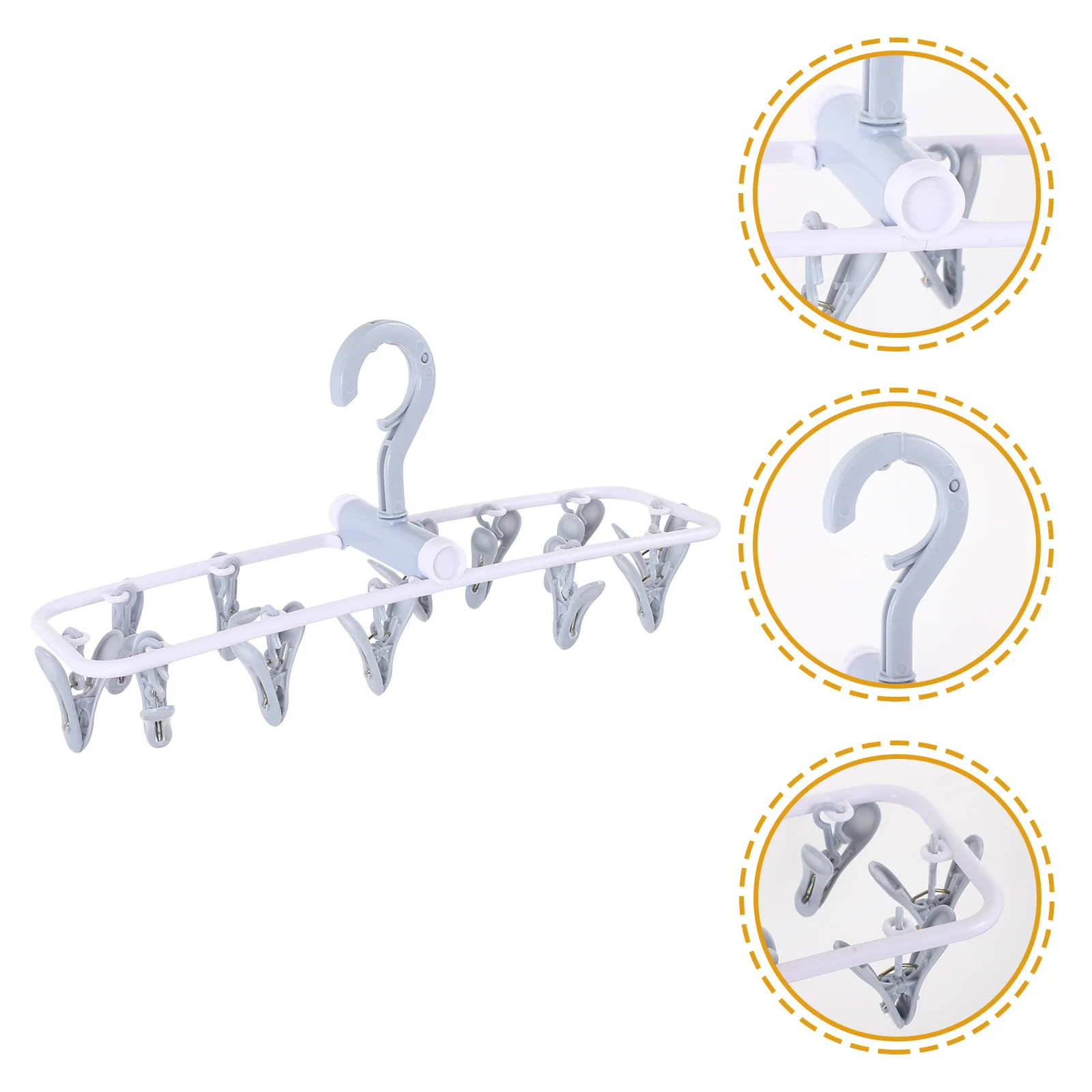 Estante plegable Secado al aire Secado Sujetador Lencería Lavandería Lavandería Colgante Secado Rack Clip Colgador de goteo Colgador de goteo Azul