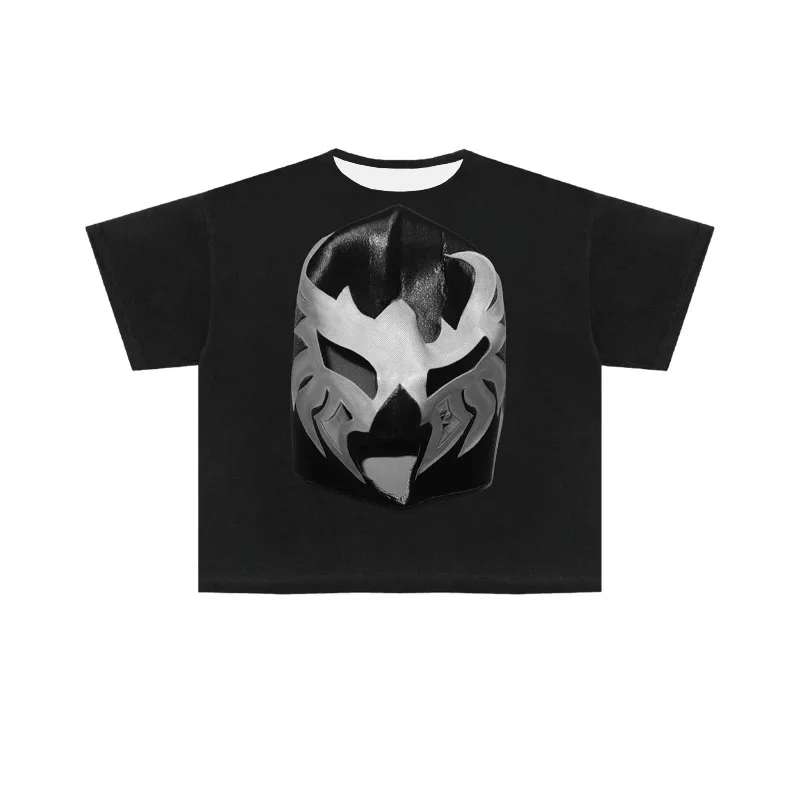 Kanye West Bully TS‑O7 Mask Graphic T‑Shirts Men Women Summer Short Sleeve Tee Y2K Loose Oversized Hip‑Hop Streetwear Fan Tops