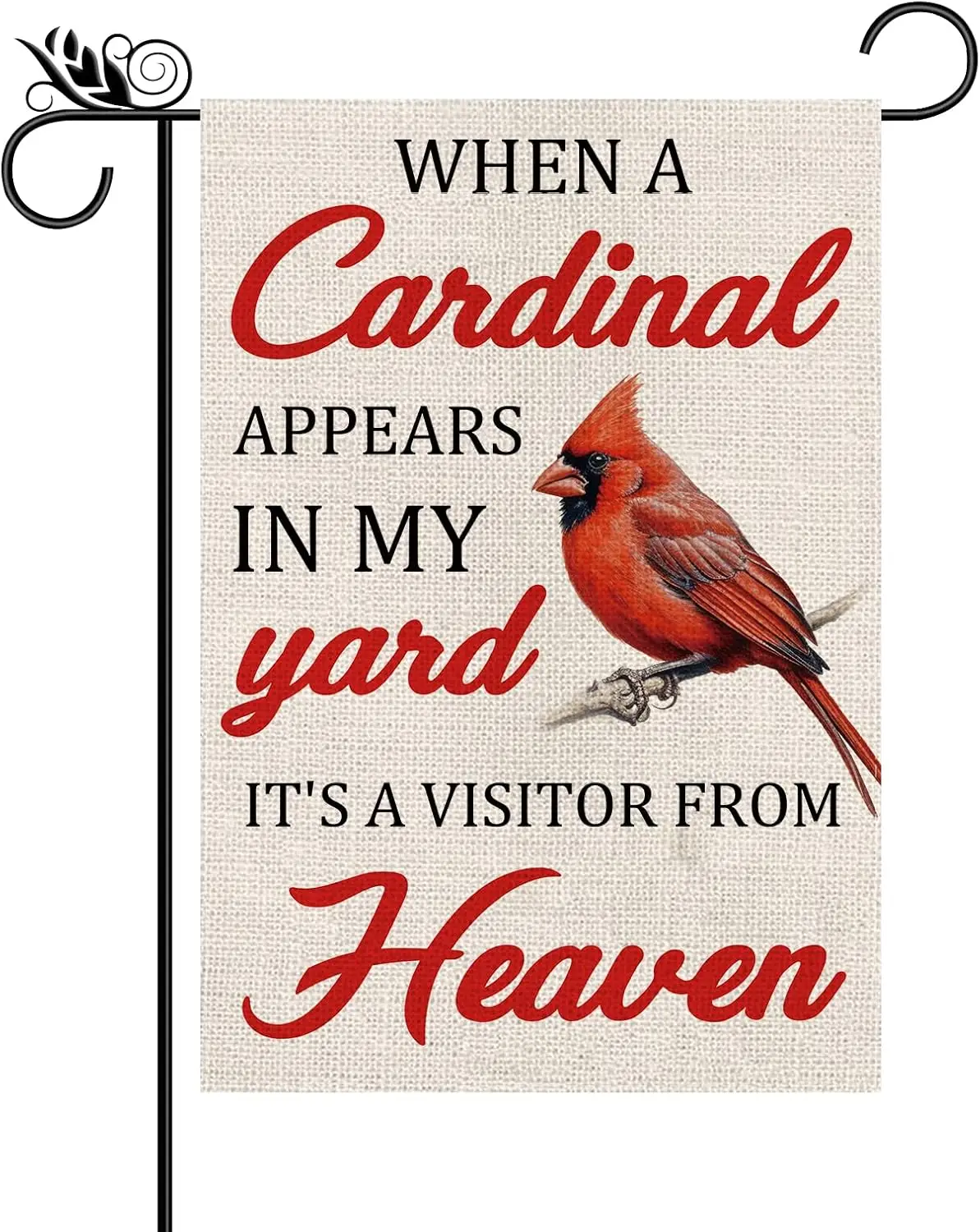 Cardinal Garden Flag Vertical Double Sided Farmhouse Burlap Yard Outdoor Decor 12.5x18 Inch WWP