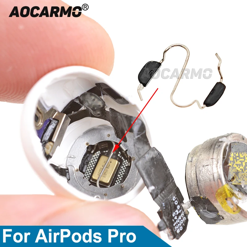 Aocarmo 2Pcs Spring Clip Fixing Accessories for Noise Reduction Microphone Buckle Replacement Parts For AirPods Pro