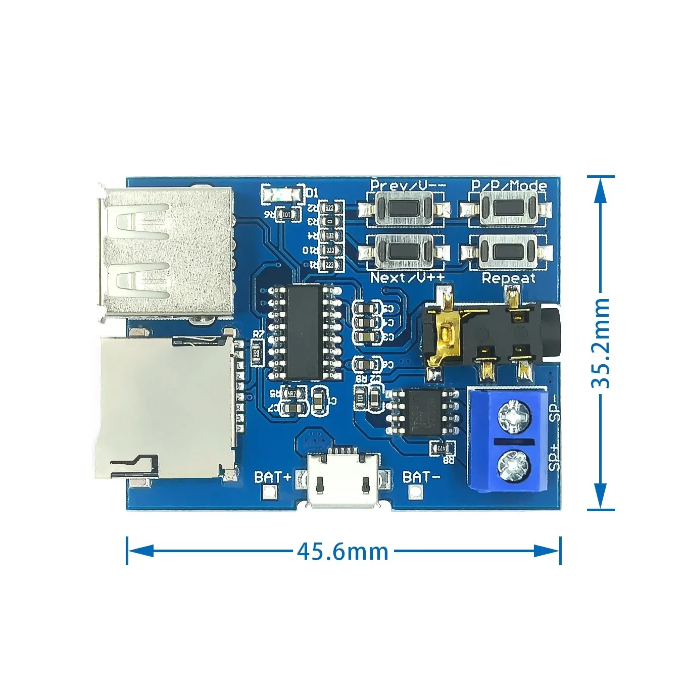 Mp3 nondestructive decoder board Built-in amplifier mp3 module mp3 decoder TF card U disk decoding player