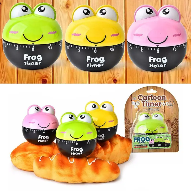 

Cartoon for Frog Timer Cooking Mechanical Alarm Sleep Reminder Clocks Kitchen Su NEW arrival