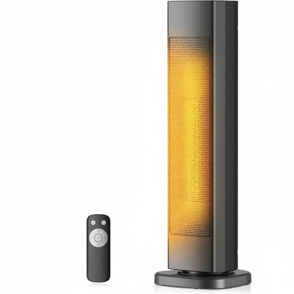 

Напольный осциллирующий обогреватель с программируемым термостатом, режимом ECO, таймером на 12 часов, пультом ДУ, функциями безопасности, 23, 1500 Вт