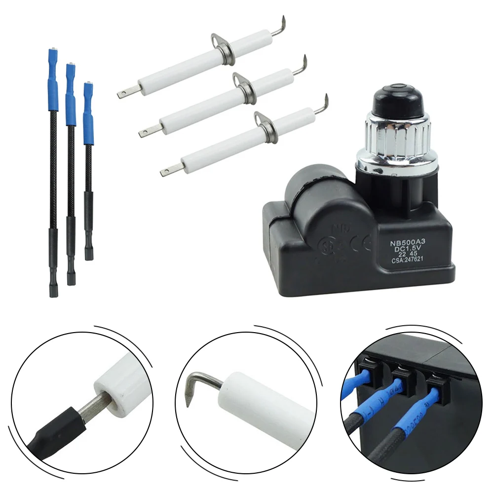 TS-IG3007 Igniter Kit With Mounted Electrode Wires And Ceramic Electrodes For For Pitboss Memphis 4-in-1 Grill Replacement Parts