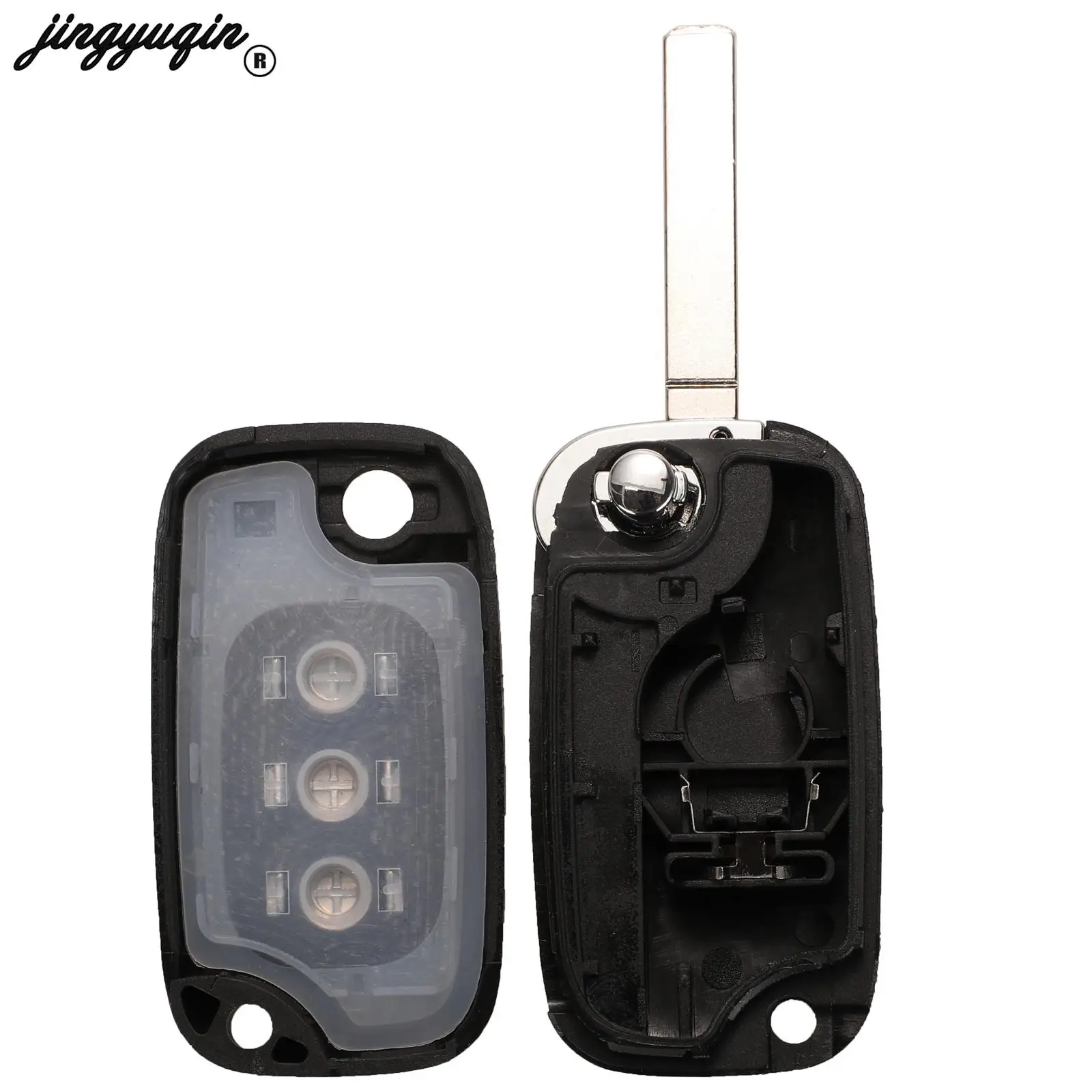 Jingyuqin 3/4 Nút Benz Smart Fortwo 453 Forfour 2015 2016 2017 Flip Remote Xe Chìa Khóa Vỏ Fob Uncut lưỡi Dao Thay Thế