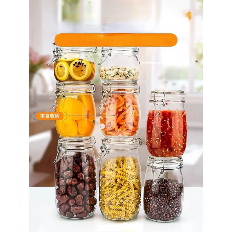 

Glass Sealed Jar Food Grade Pickle Jar Pickle Jar Soaking Wine Glass Jar Honey Jar Storage Jar Kitchen Storage Boxes Bottles