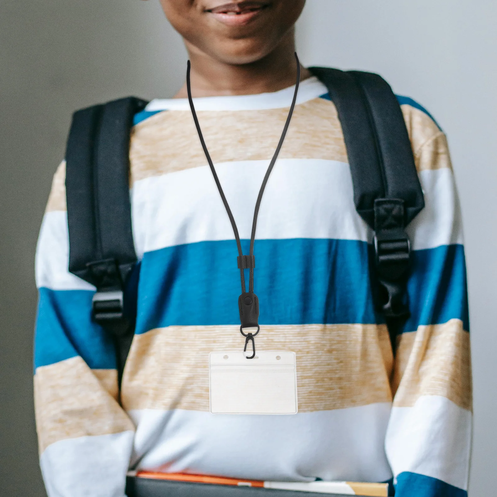 PU Material Badge Lanyard Multifunctional Id Card Holder for Office Workers Daily Use Gifts Friends Colleagues