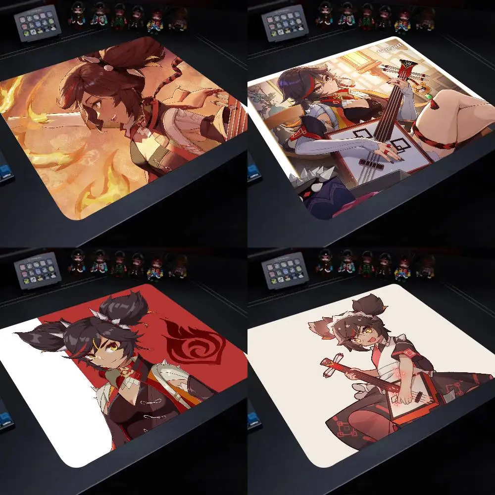 Xinyan Genshin Impact Mouse Pad 22X18 Square Computer Accessories Office Game Table Mats Rubber Anti-slip Mousepads