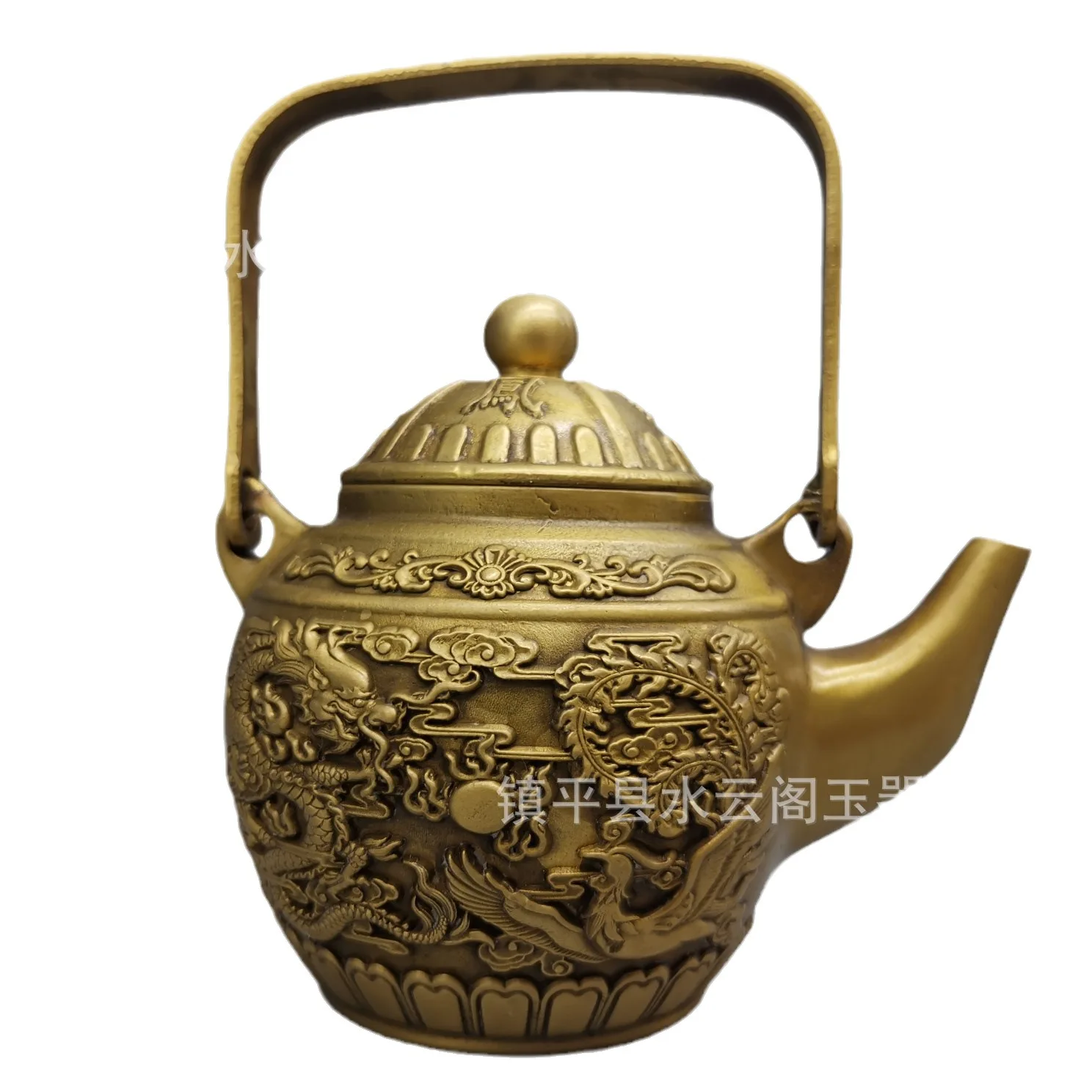 Оптовая продажа, латунный чайник, медная кастрюля, орнамент Longfeng Chengxiang, чайник, декоративные поделки, креативный горшок