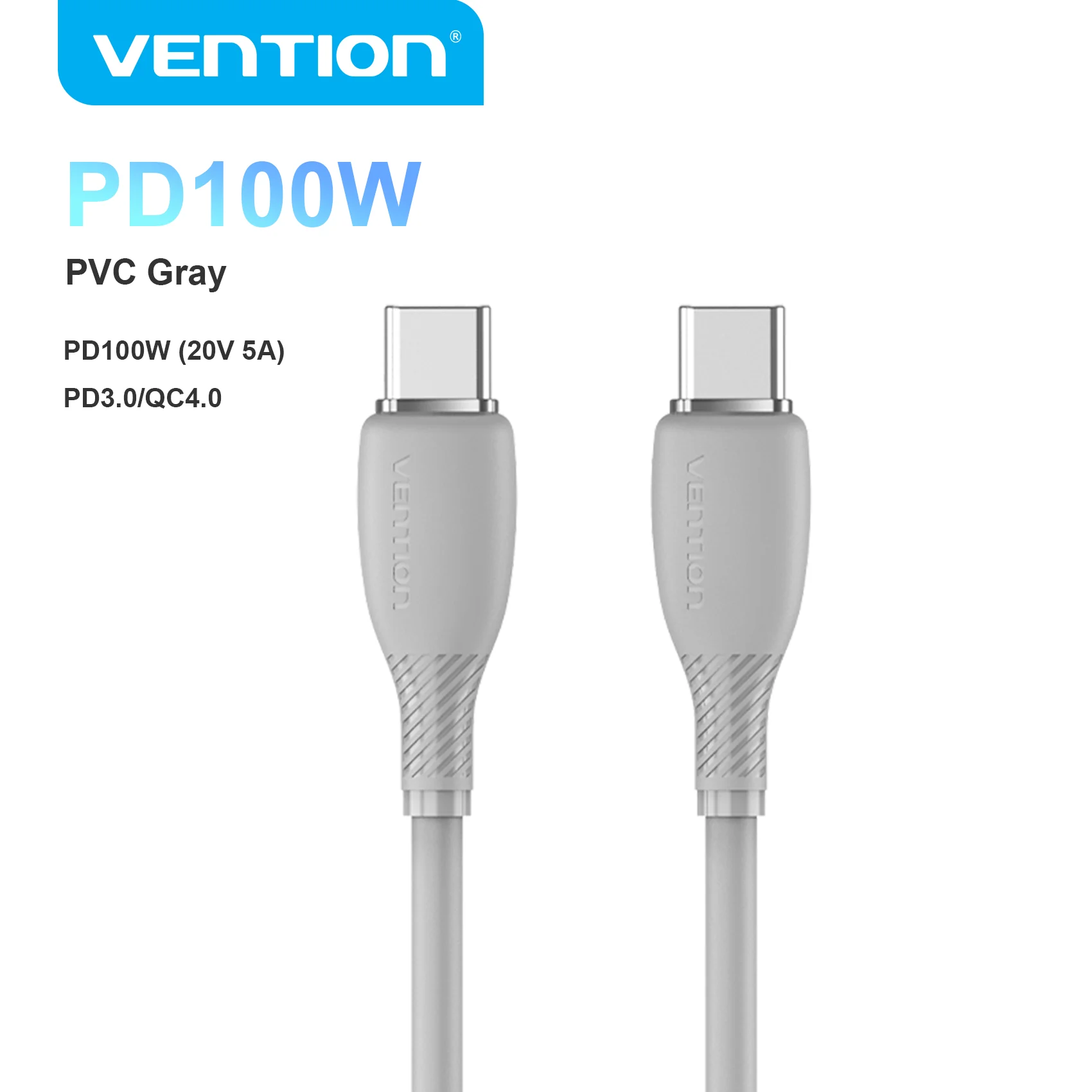 Vention 100W USB-C kabel Type-C naar USB-C PD snellaadkabel Type-C datakabel voor iPhone 17 16 15 Pro Max Samsung S26 S25 Xiaomi 17